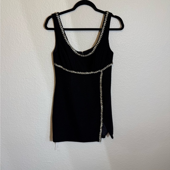 Self-Portrait Black textured wool Mini Dress - Picture 4 of 13